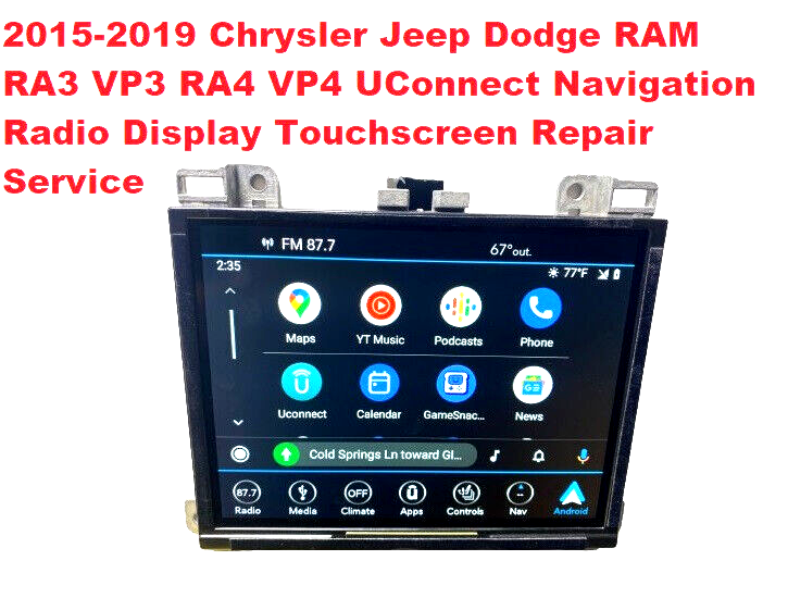 Chrysler Jeep Dodge RAM RA3 VP3 RA4 VP4 Navigation Radio Display Repair Service