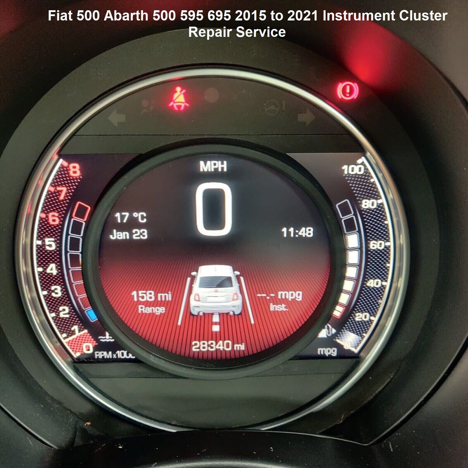 Fiat 500 Abarth 500 595 695 Speedometer Instrument Cluster Repair Service